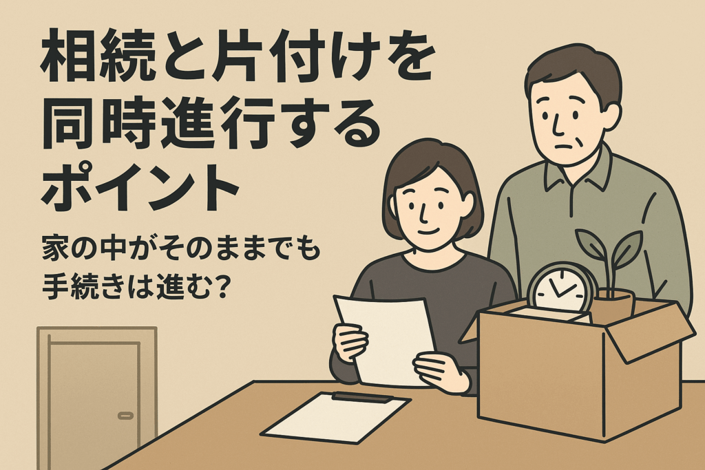 相続と片付けを同時進行する際の注意点を解説する記事のアイキャッチ画像